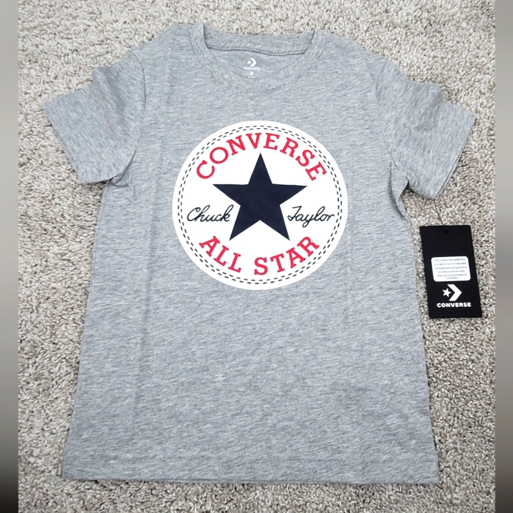 Converse short sleeve tshirt in gray, size 6 (M)